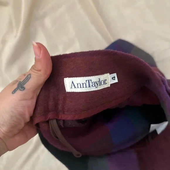 plaid wool maxi pleated skirt - Picture 8 of 8